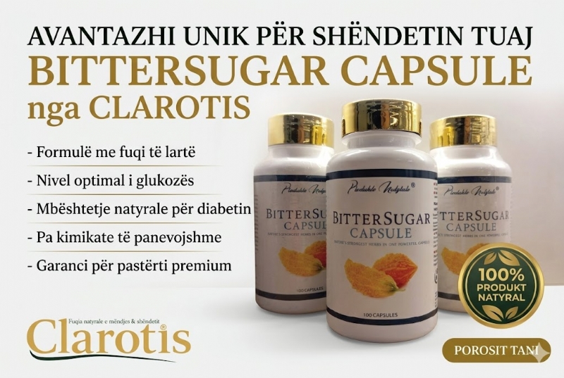 Bittersugar produkt nga CLAROTIS, suplement sheqeri ne gjak, kapsula per stabilizim glukoze, suplement per pankreas, kapsula per energji metabolike, kapsula per mireqenie, suplement bimor me Fenugreek, produkt natyral diabet me Turmeric